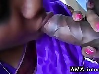 22 Purple saree bhabhi sucking cock like pro