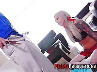 tattooed bombVyxen Steel gets her pussy pounded by her friend