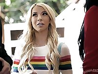 Kinky tattooed couple enjoys fucking pretty hot blonde Kenzie Reeves