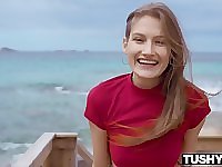 TUSHYRAW Model Waits All Day To Have Her Bootie Stuffed By Huge Dick