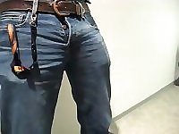 jacking and cumming with oil in white underclothing