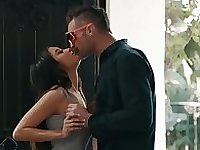 Svelte raven haired Latina gal Maya Bijou greedily rides fat cock of her stud
