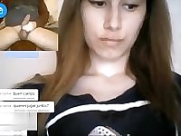 Reacciones de nenas al ver mi polla en la web cam 80. Corrida al final