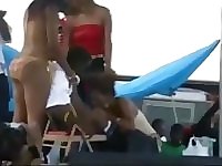Cocksucking live on stage at rap concert