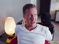 Full hard sex leads the brunette beauty to a big facial