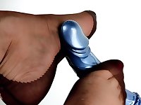 Nylon footjob fantasy