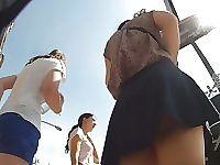 Real schoolgirl chick upskirt voyeur video