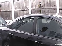 Busty working women swallows huge black cock
