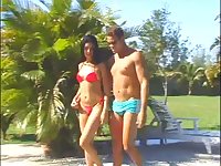 Outdoor dicking in the backyard with Diana Ferraz and her BF