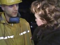 She Fucks The Construction Crew On The Job At Night