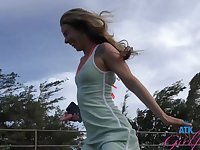 Provocative Ex girlfriend Summer Vixen drops her thong to tease