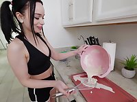 Horny Selina Imai with shaved pussy riding a dick in cowgirl
