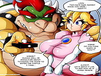 Super Marios Princess Peach: Anal Conquest - Bowser Takes Her While Mario Fights, Porn Comic Parody