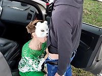 Tight hooker in her mid 40s fucks with random man by the side of the road