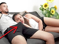 My Stepsister Helped Me Cum after She Discovered My Boner!