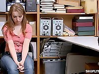 Chubby teen Cleo Clementine stripped and force fucked for shoplifting